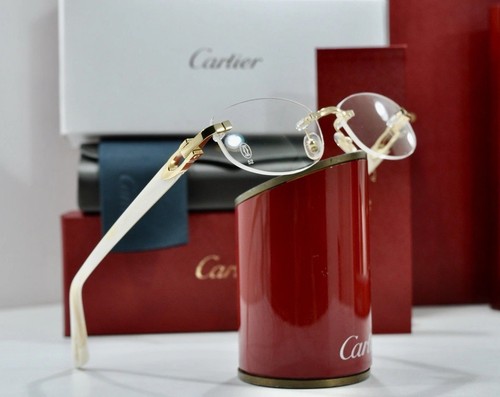 NEW! Cartier Ivory/g Glasses CT03180 Rimless occhiali Frame Box & Certificate