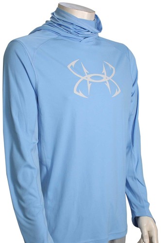 Under Armour Iso Chill Hook Gaiter Hoody   Carolina Blue   Halo Grey   New