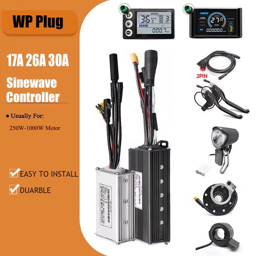 E Bike Dual Mode Sinewaves Controller 17A 26A 30A 250W 1000W w  LCD Display Kit