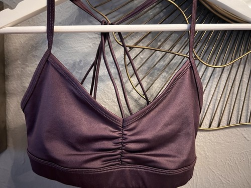 Alo Yoga Sunny Strappy Sports Bra Burgundy Maroon Women’s Size Med