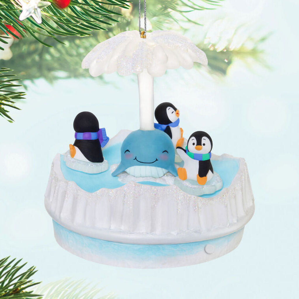 HALLMARK CARDS Hallmark : 2025 Keepsake Playful Penguins Musical Ornament With Light and Motion (269)