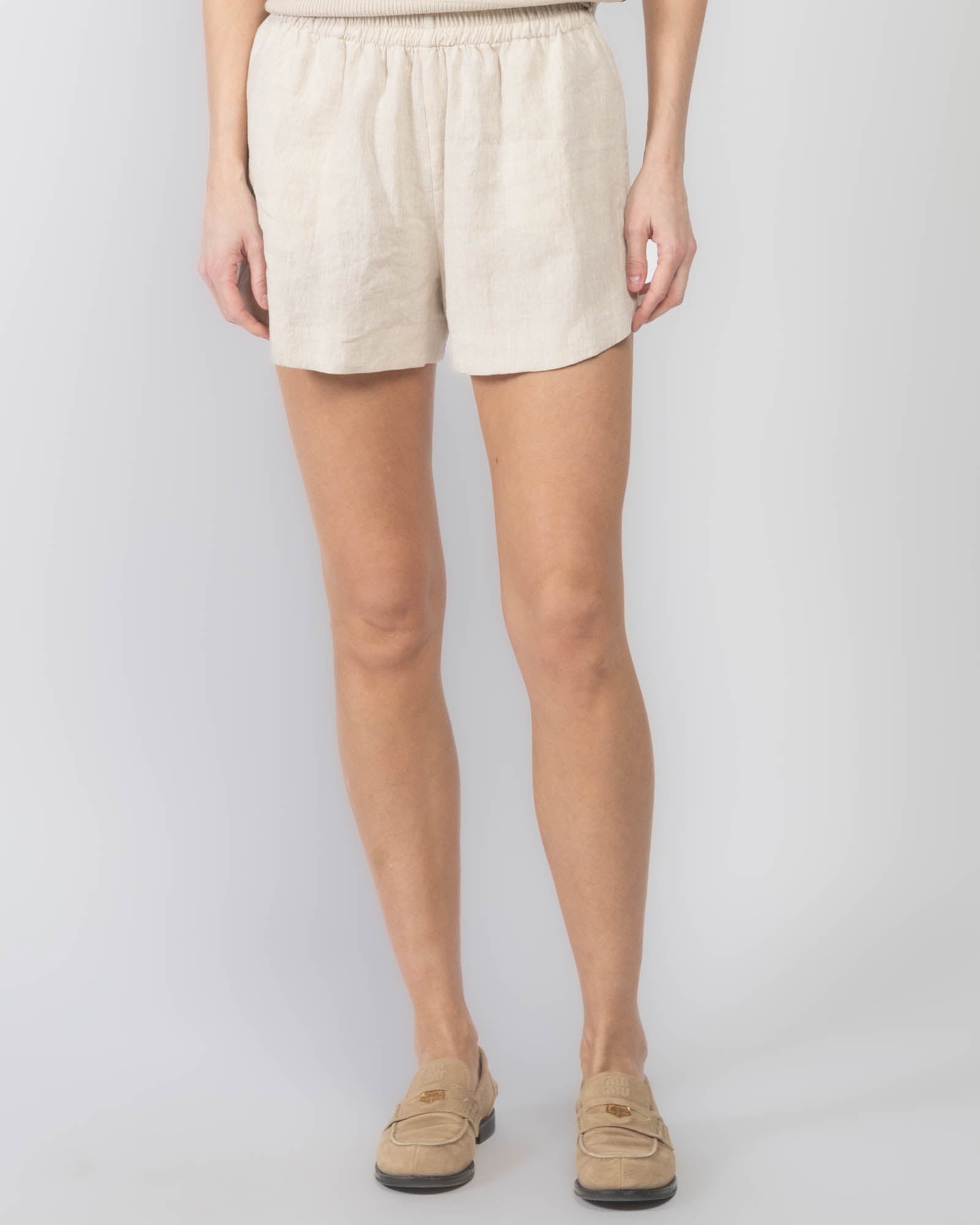 WHITNEY LINEN Scalloped Shorts