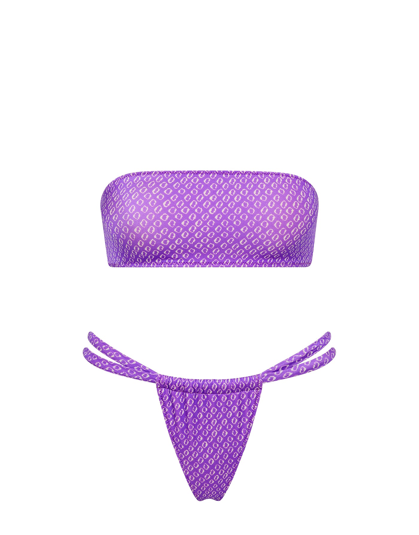 TRIANGL CLOVA   HAZE Purple Bandeau Bikini Set
