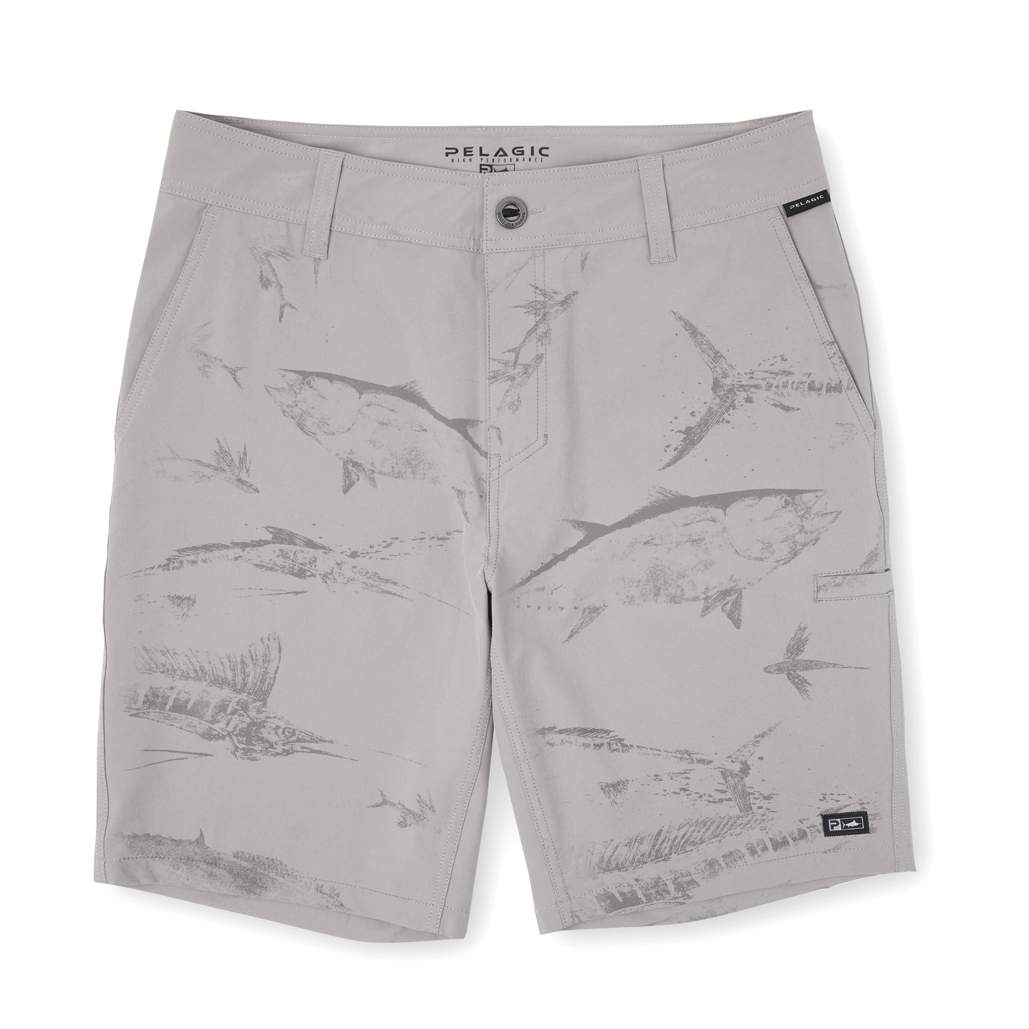 PELAGIC GEAR MENS Pelagic "Mako Deep Sea" Men's Hybrid Shorts 20"   Grey