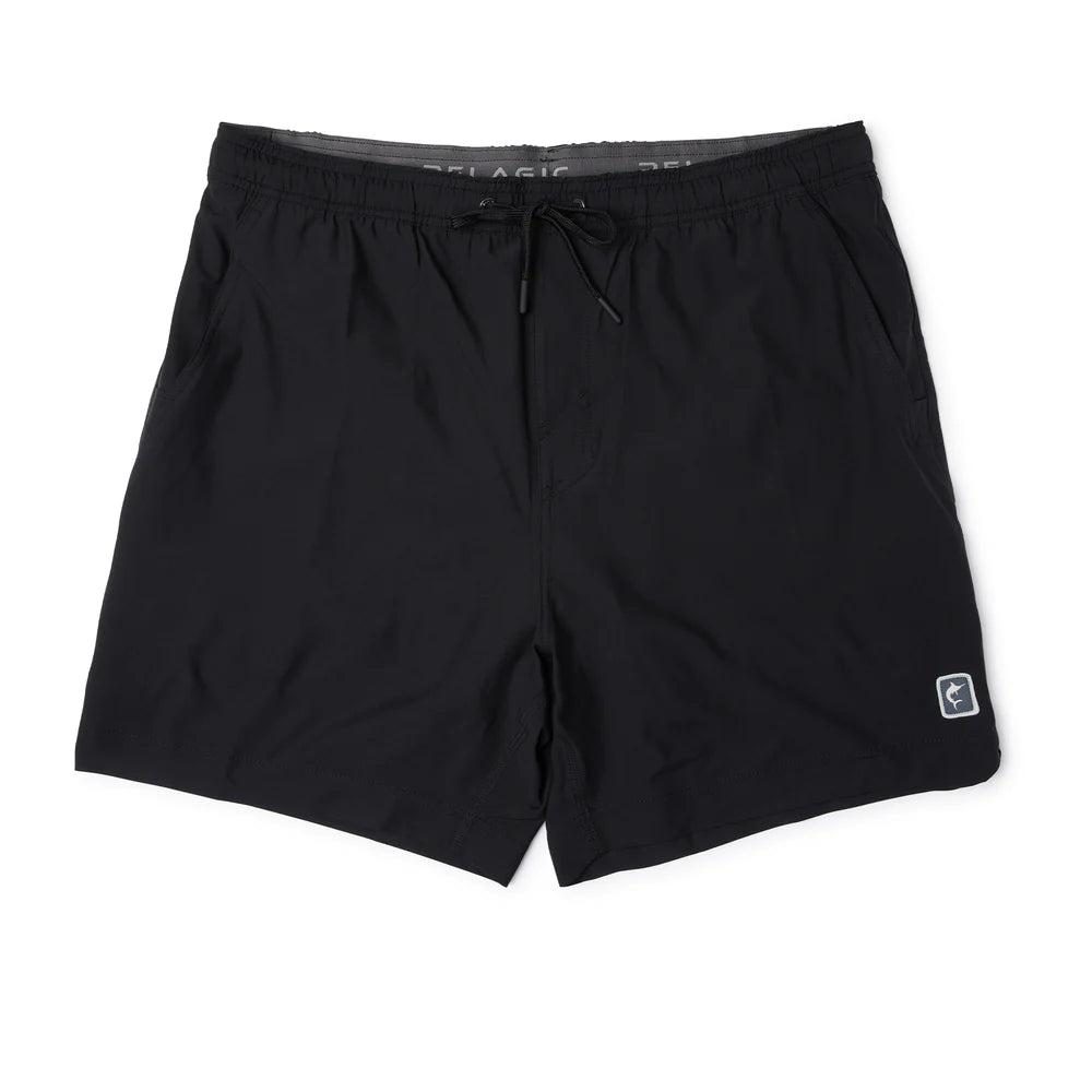 PELAGIC GEAR MENS Pelagic "Leiday" Elastic Waist Lined Shorts 17"   Black Sonar