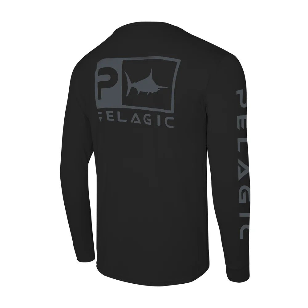 PELAGIC GEAR MENS Pelagic Aquatek "Icon" Men's Fishing Shirt   Black