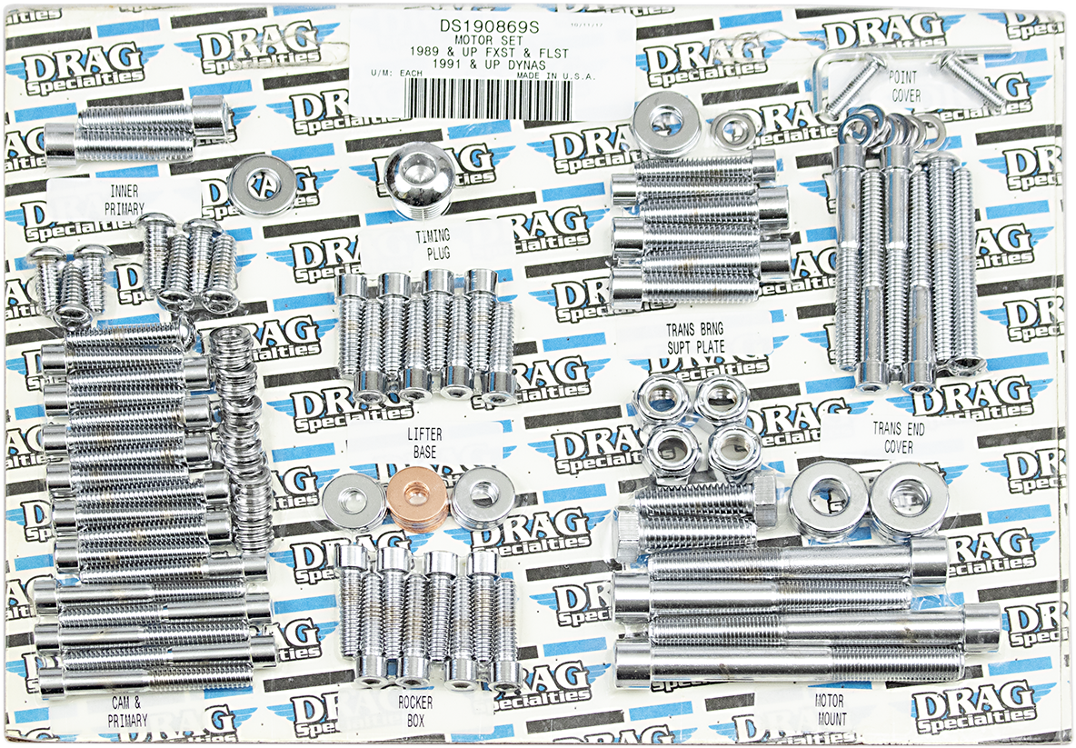 DRAG SPECIALTIES Bolt Kit   Motor   Socket Head   Polished   Softail MK223S