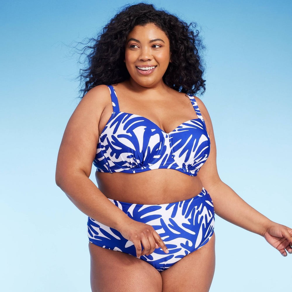 Kona Sol Women's Blue Underwire Bikini Top Size 22