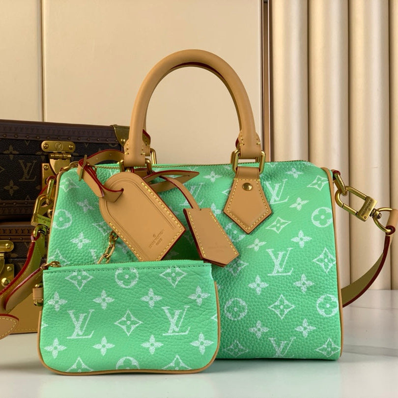 LV BAG SPEEDY P9 BANDOULIÈRE 25 IN EMERALD GREEN MONOGRAM CALFSKIN