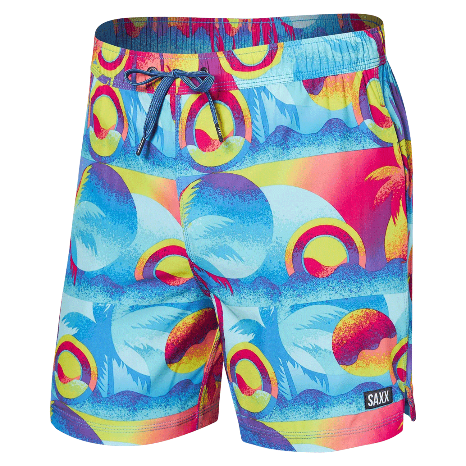 Saxx Men's Oh Buoy 2N1 Volley 5" Boardshort Coast 2 Coast Blue Multi