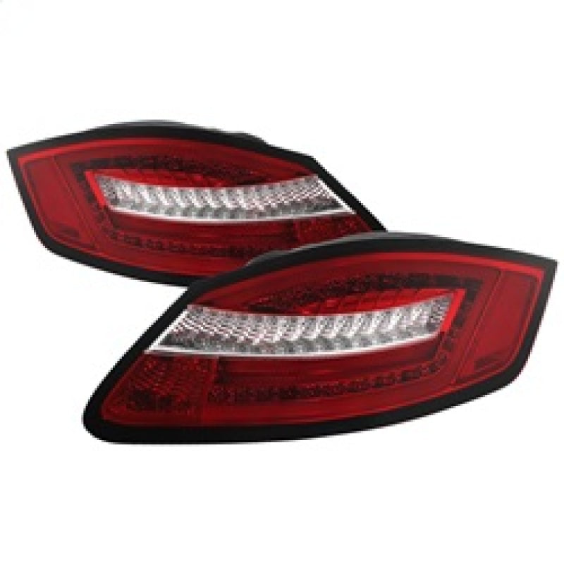Spyder Porsche 987 Cayman 06 08 / Boxster 05 08 LED Tail Lights   Red Clear ALT YD P98705 LED RC