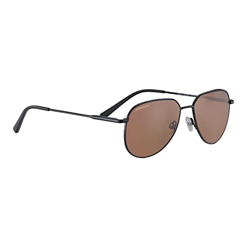 Serengeti Men's Haywood Polarized Square Sunglasses  Matte Black  Medium