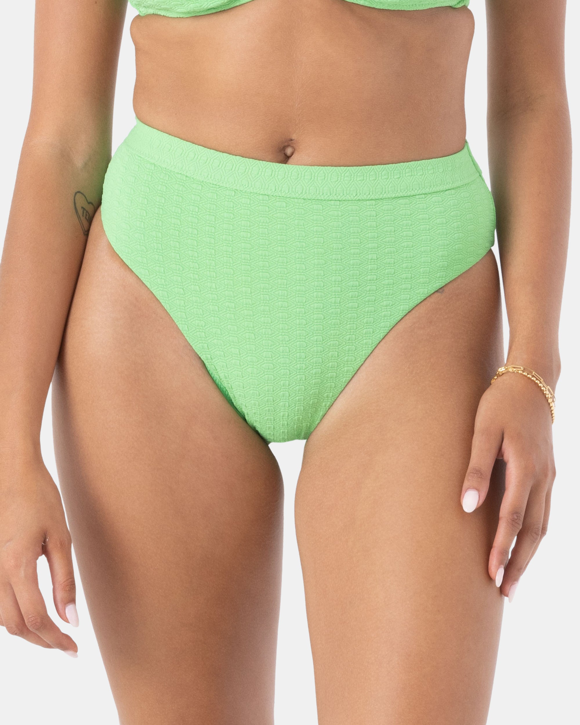 ROXY Haleiwa Banded High Waist Moderate Bikini Bottom