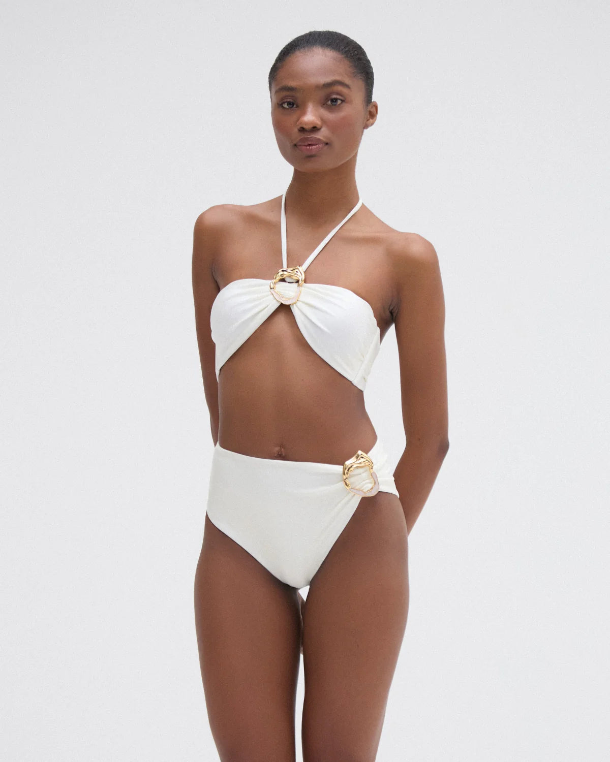 Jersey Sands Stone Bikini Top Off White   PatBO
