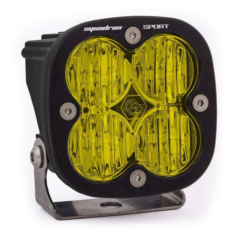 Baja Designs Squadron Sport Wide Cornering Black LED Light Pod Pattern   Amber