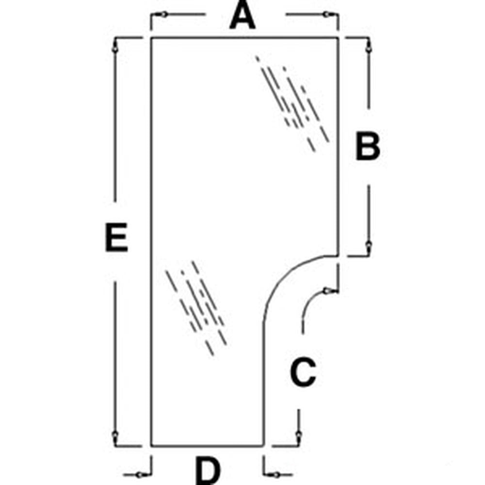 RELIABLE AFTERMARKET PARTS, INC®  LTL_FREIGHT 82000367 Tractor RH Door Glass Fits Ford TL100 TL70 TL80 TL90 TS100 +