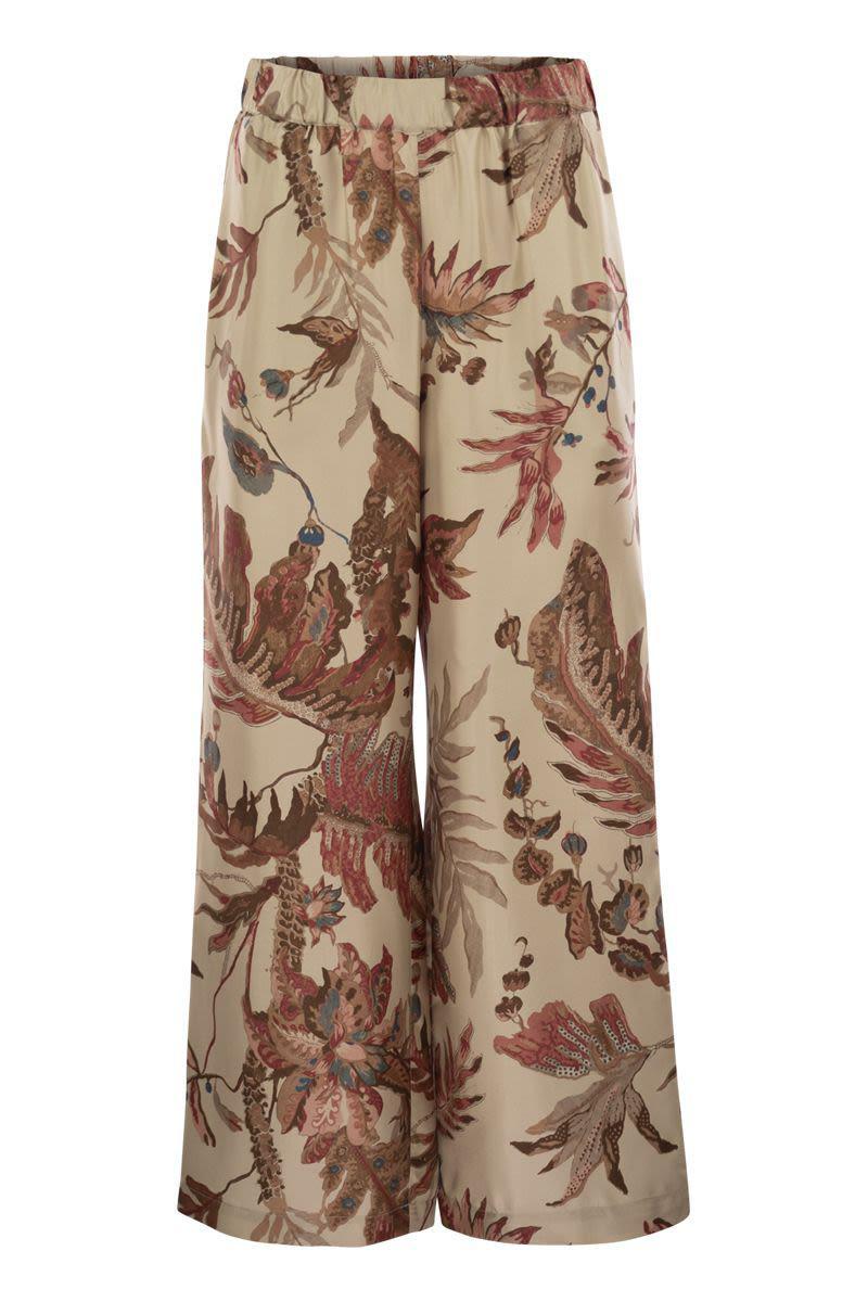 Weekend Max Mara Temide   Printed Silk Twill Trousers