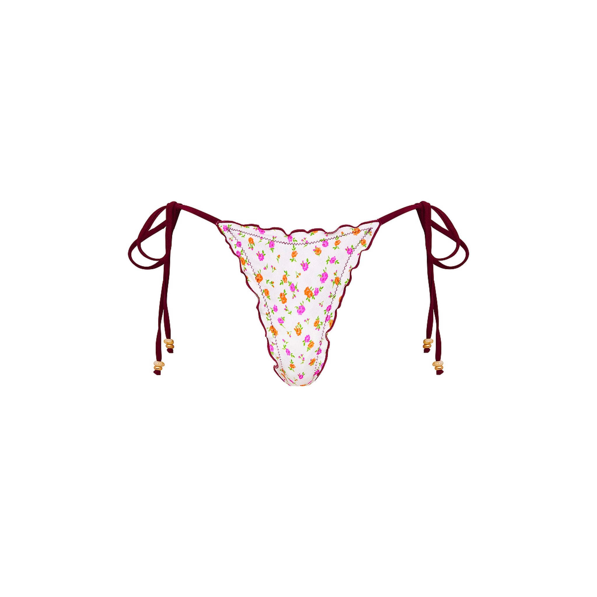 KULANI KINIS BOT257: Lettuce Edge Thong Tie Bikini Bottom   Rosie Posie
