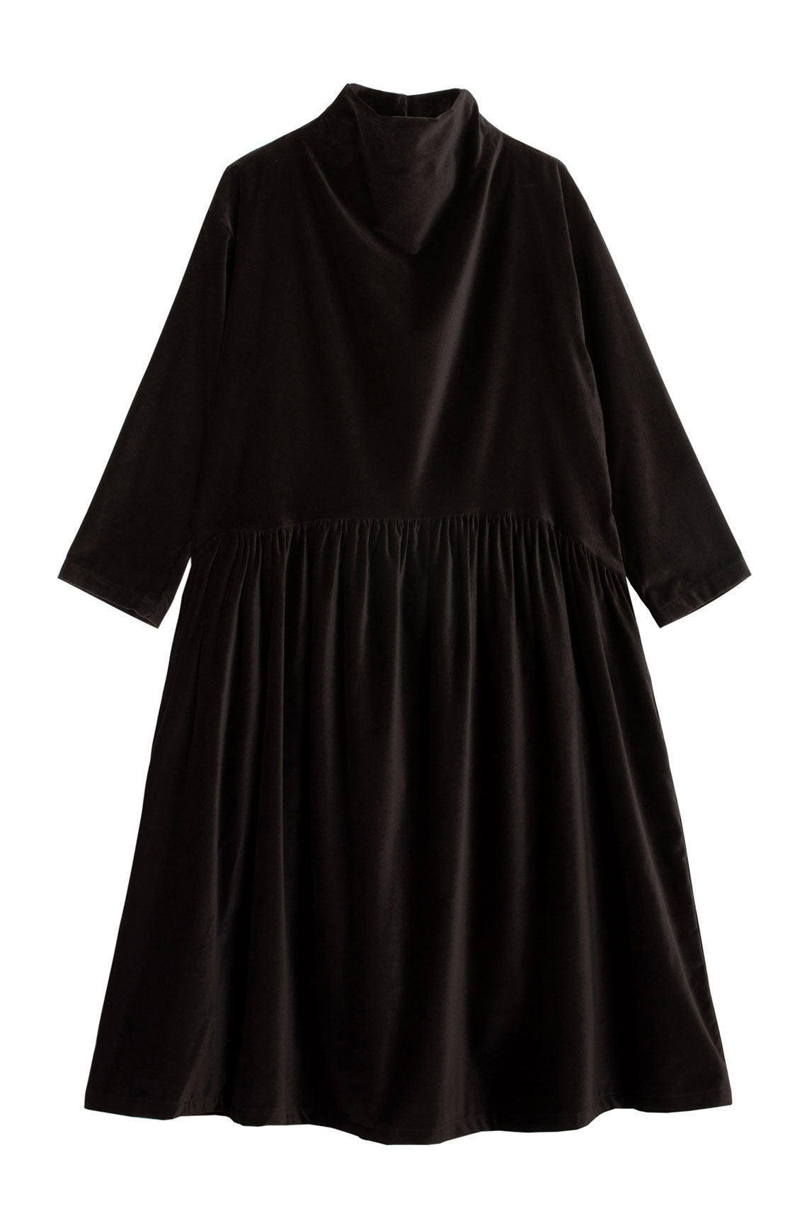 BLACK CRANE Sumi Black Velveteen Dress