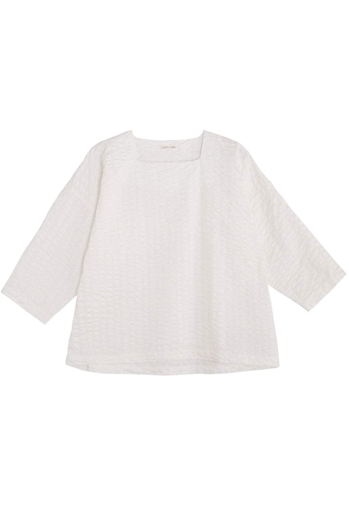 BLACK CRANE White Square Neck Top