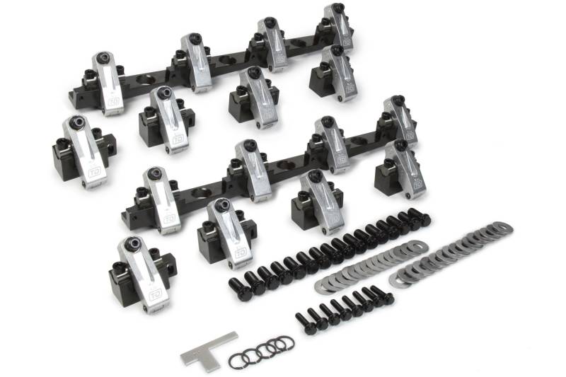 T & D Machine Shaft Mount Roller Aluminum Rocker Arm   1.70 Ratio   BB Chevy