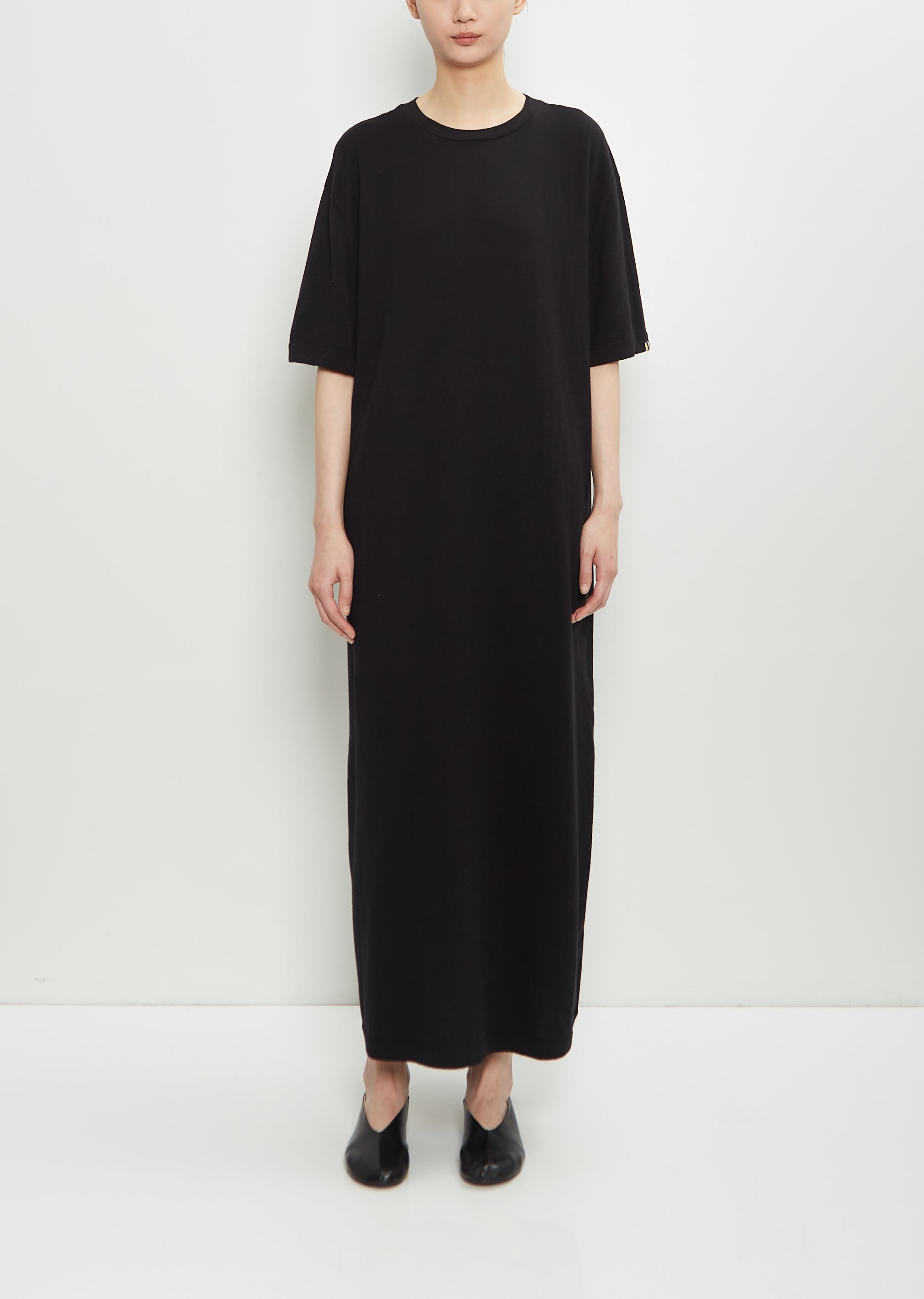 EXTREME CASHMERE n°321 Kris Cotton Cashmere Dress — Raven
