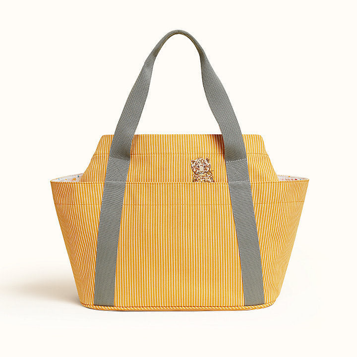 HERMÈS HERMÈS PASSE PASSE STRIPED NAPPY TOTE BAG