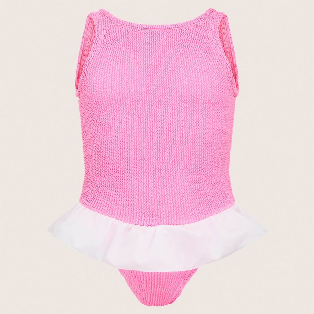 HUNZA G Kids Denise Swimsuit   Bubblegum