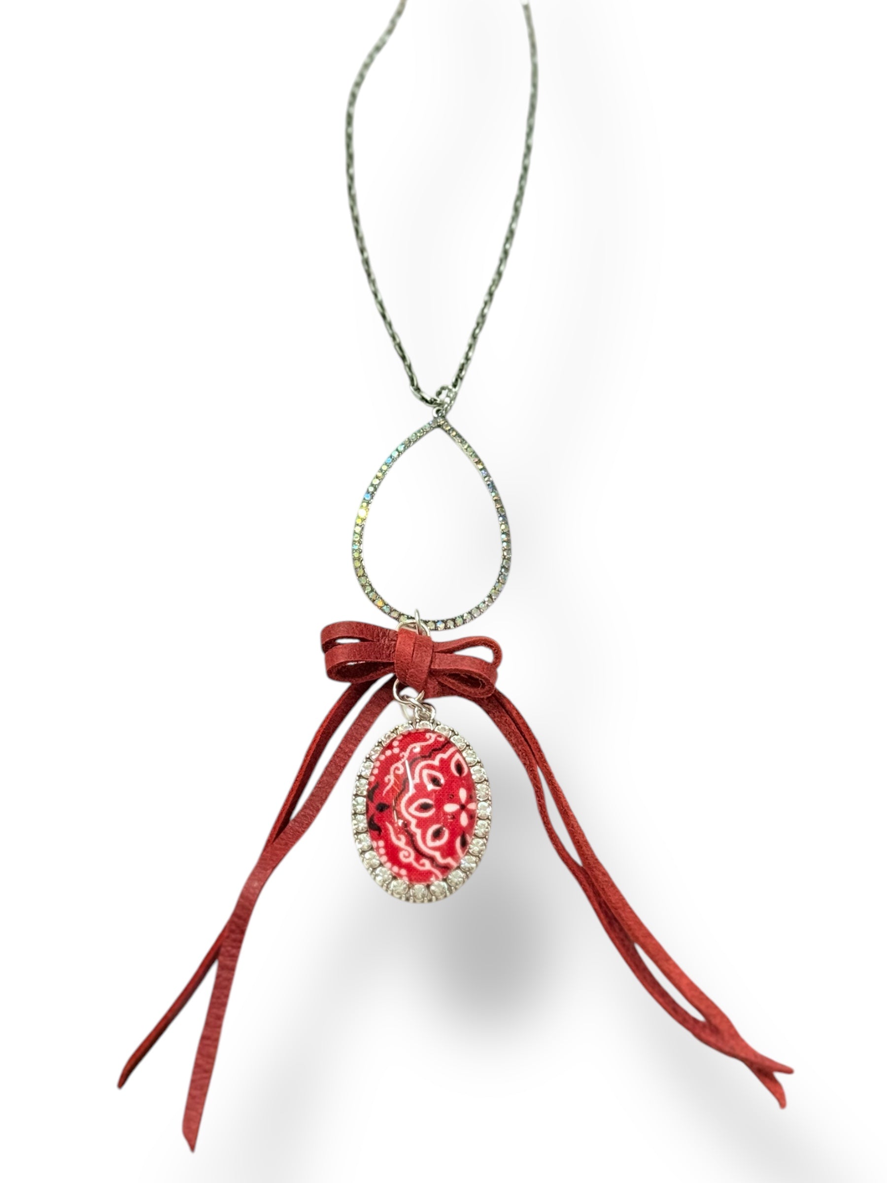 SANDRA LING AB Red Bandana Necklace