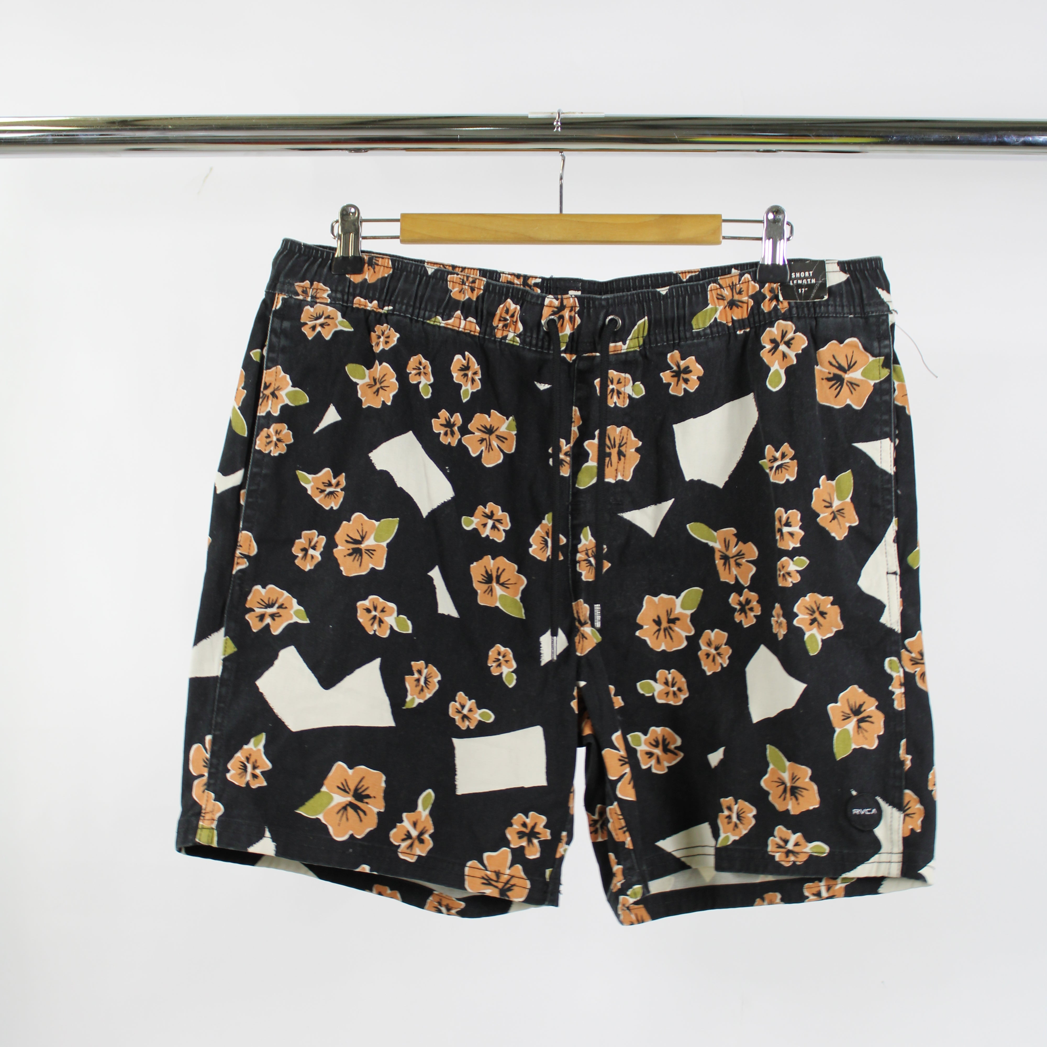 RVCA Black Patterned Shorts