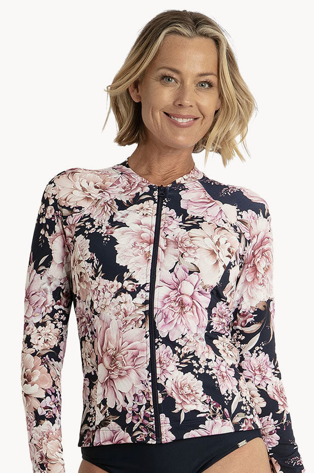 JANTZEN Chiara Long Sleeve Zip Suntop
