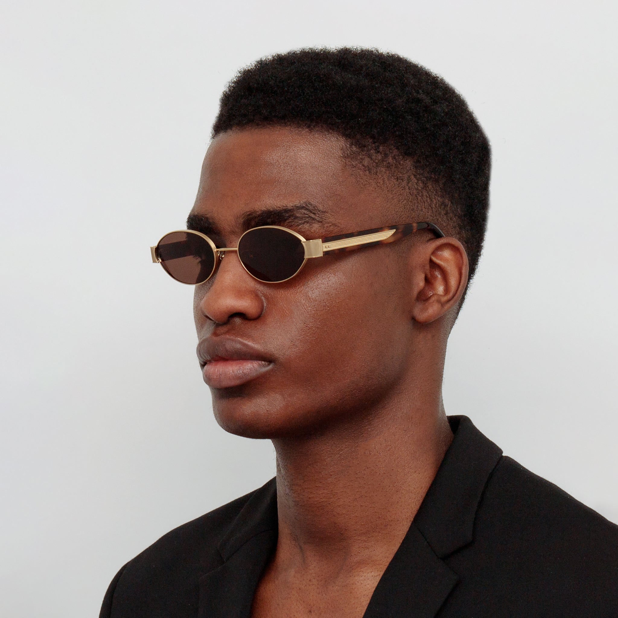 Linda Farrow Sadie Sunglasses in Light Gold C3 53