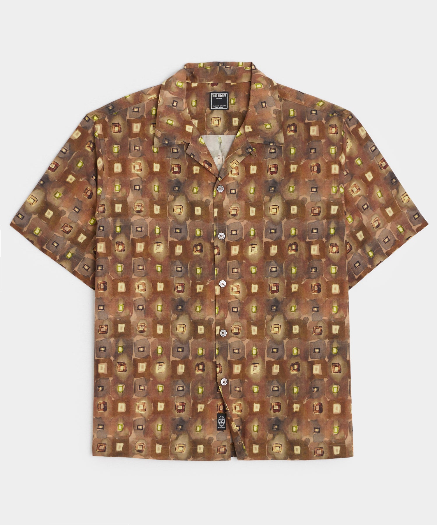 TODD SNYDER Cropped Silk Cotton Camp Collar Shirt