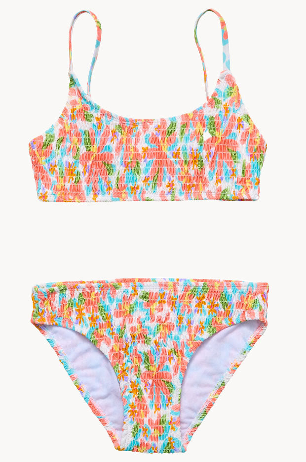 SNAPPER ROCK Girls Hawaiian Luau Shirred Crop Set