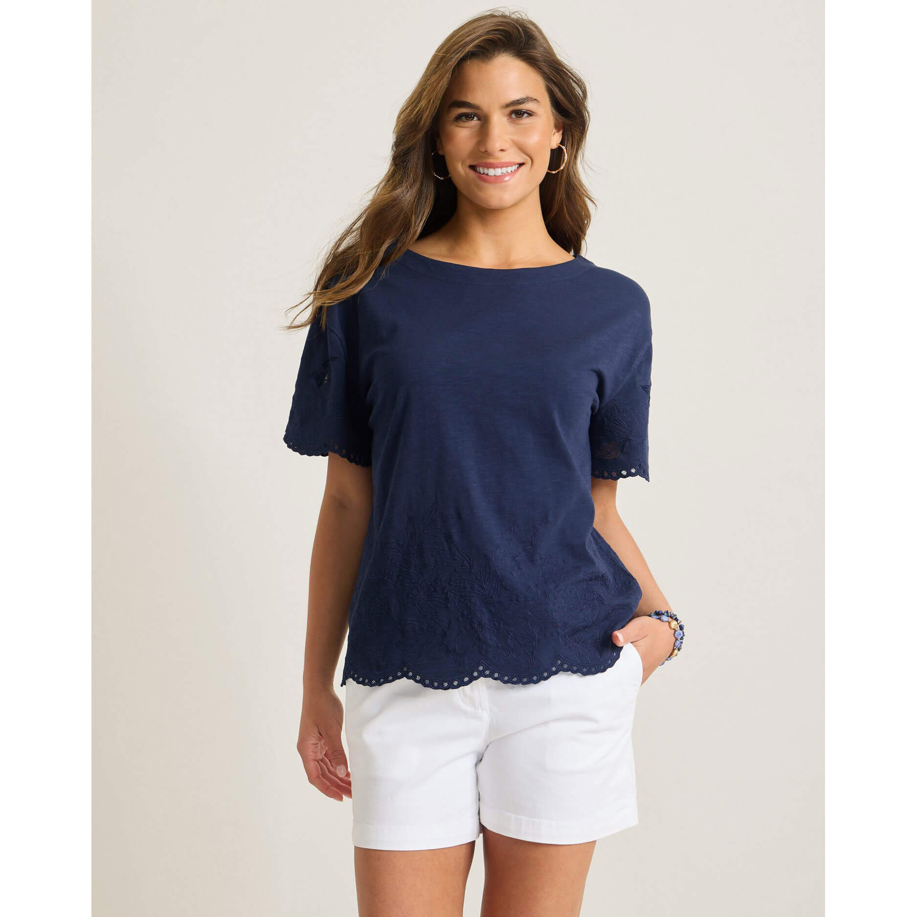 TOMMY BAHAMA WOMENS Tommy Bahama Women's Flora Fresco Lux T Shirt   Coastline