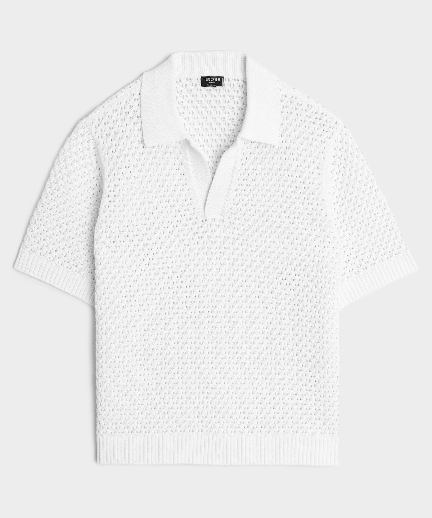 TODD SNYDER Relaxed Open Knit Montauk Sweater Polo