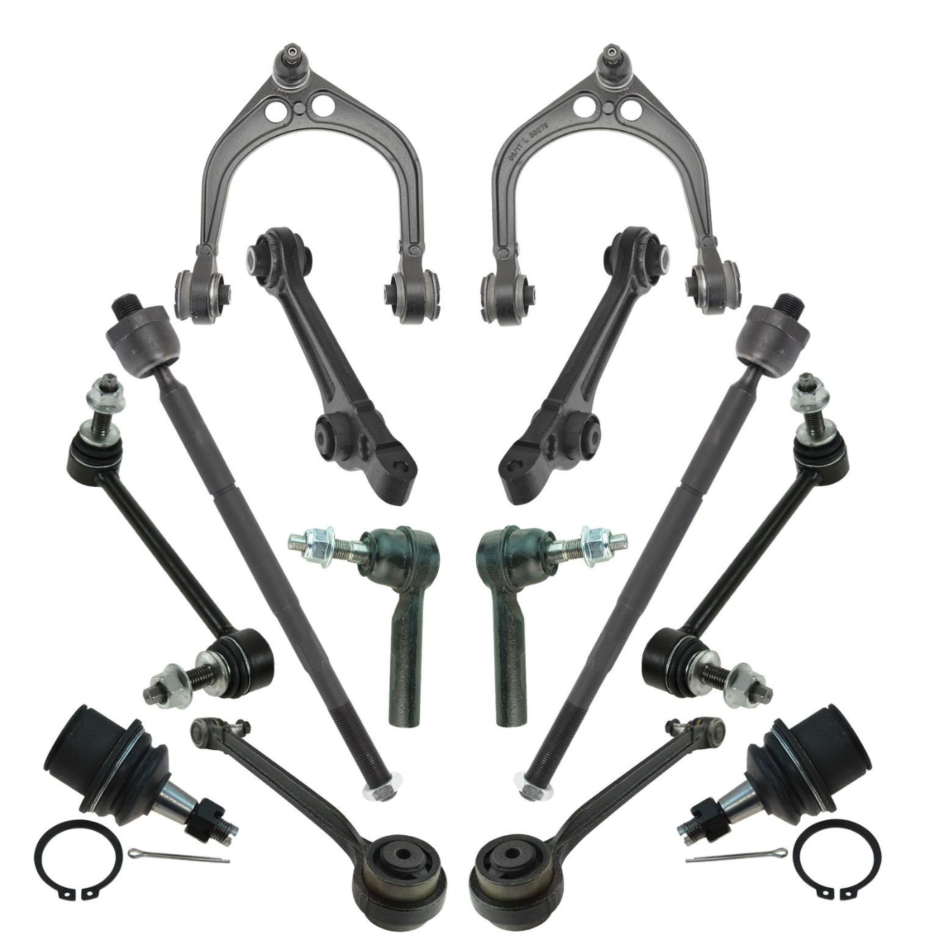 TRQ® (15 23) Mopar RWD V6 14 Driver/Passenger Piece Steering & Suspension Kit