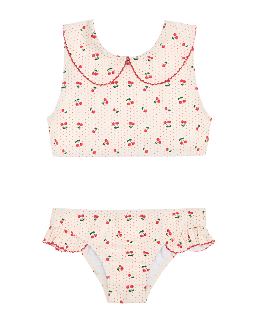 MINNOW Summer Cherries Rounded Collar Bikini