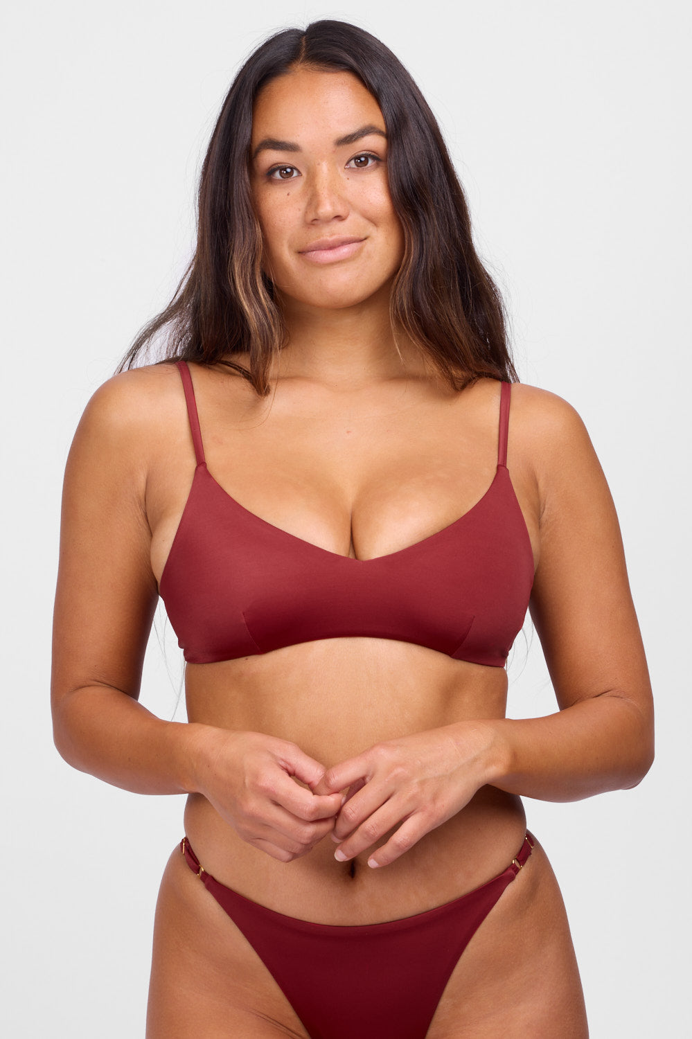 JOLYN X ERYN KROUSE Julia Bikini Top   Garnet