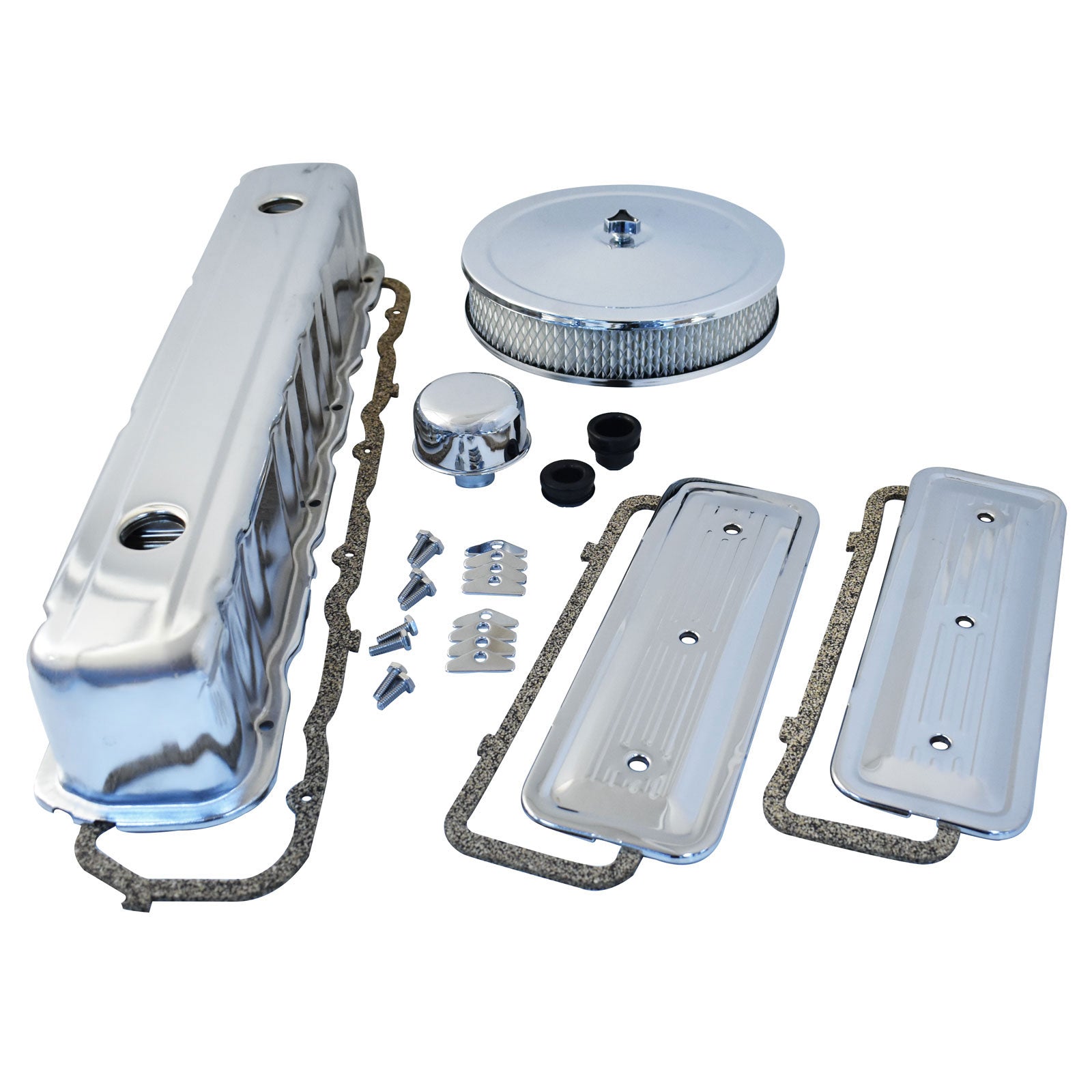 TORCO Holden 6 Cylinder Chrome Kit 161 179 186 202 Valve Cover + Air Cleaner + Side Plates + Breather