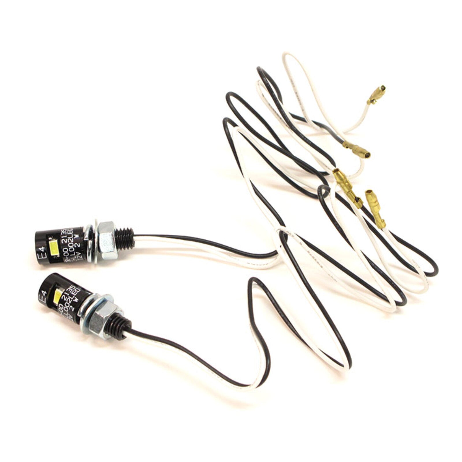 WHITES MOTORCYCLE PARTS WHITES NUMBER PLATE LED BOLT LIGHT 17x12 BLK (Pair)