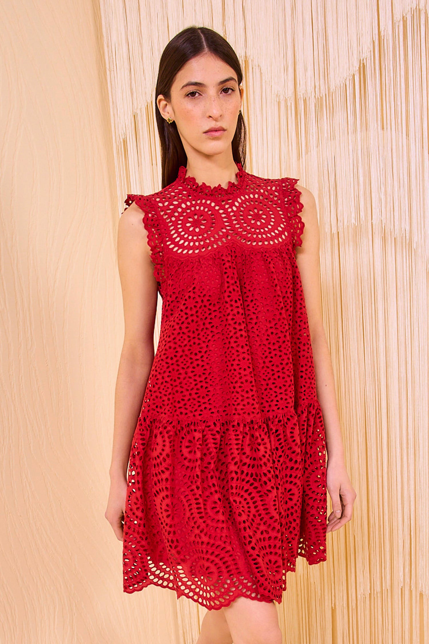ULLA JOHNSON Thea Sleeveless Mini Dress   Henna
