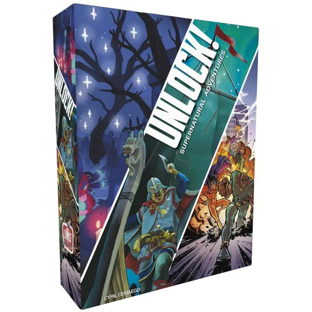 Unlock! 12 Supernatural Adventures   Cooperative Escape Room Board Game for Family, and Adults (1 6 Players, Ages 10+)   Space Cowboys