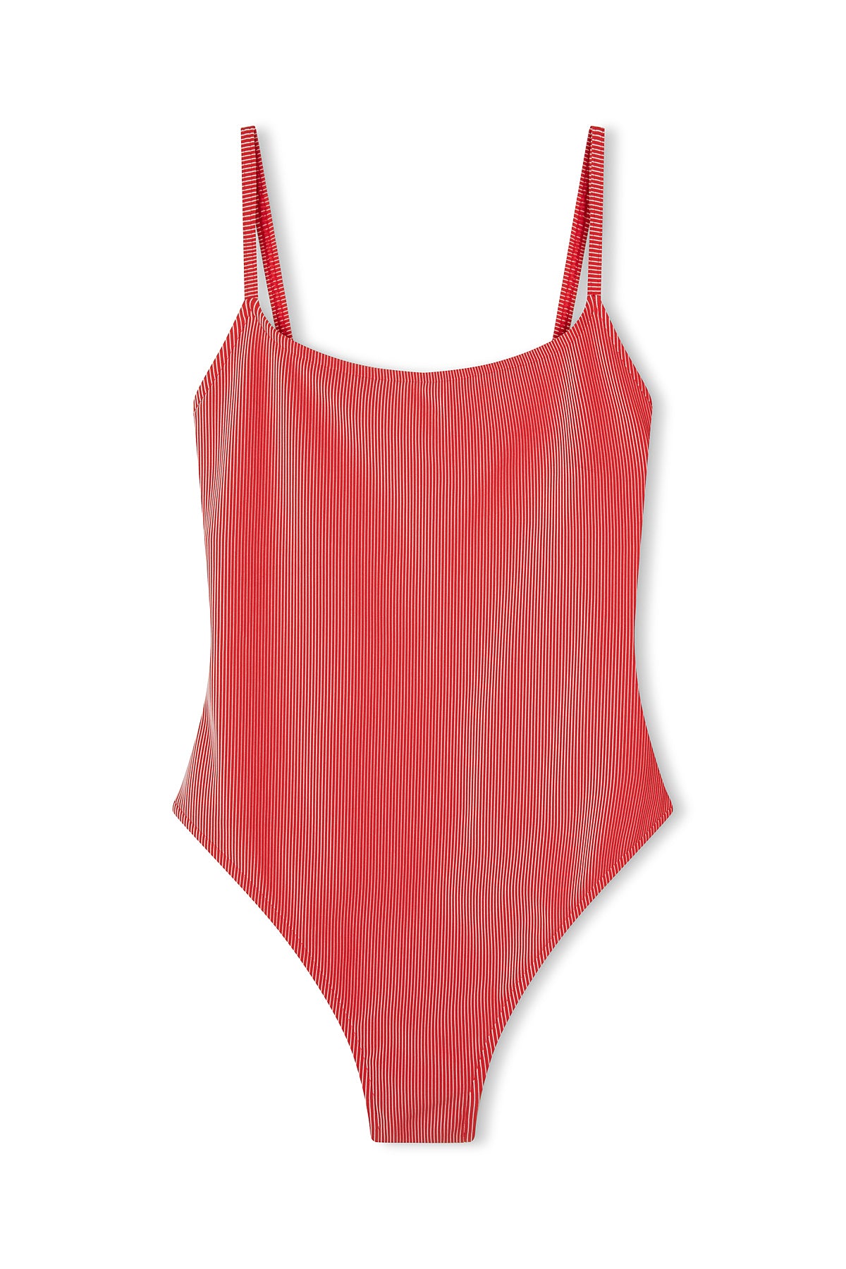 ZULU & ZEPHYR Signature Stripe Simple One Piece   Chilli Red