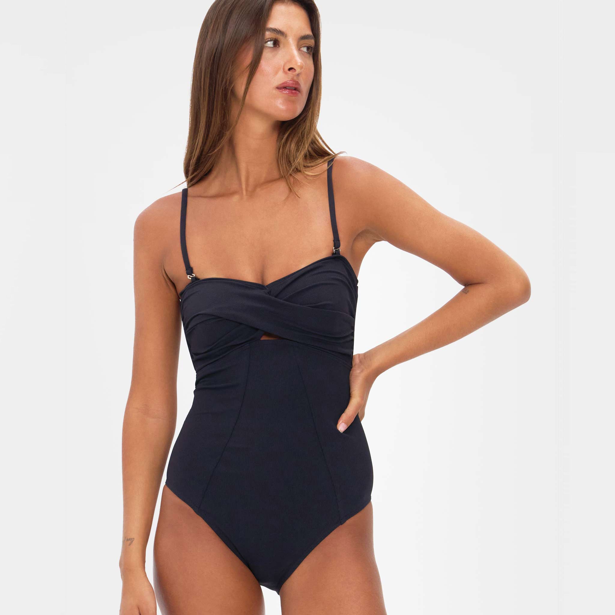 Alice One Piece Ribbed Black   Contessa Volpi X Ellery and Moss