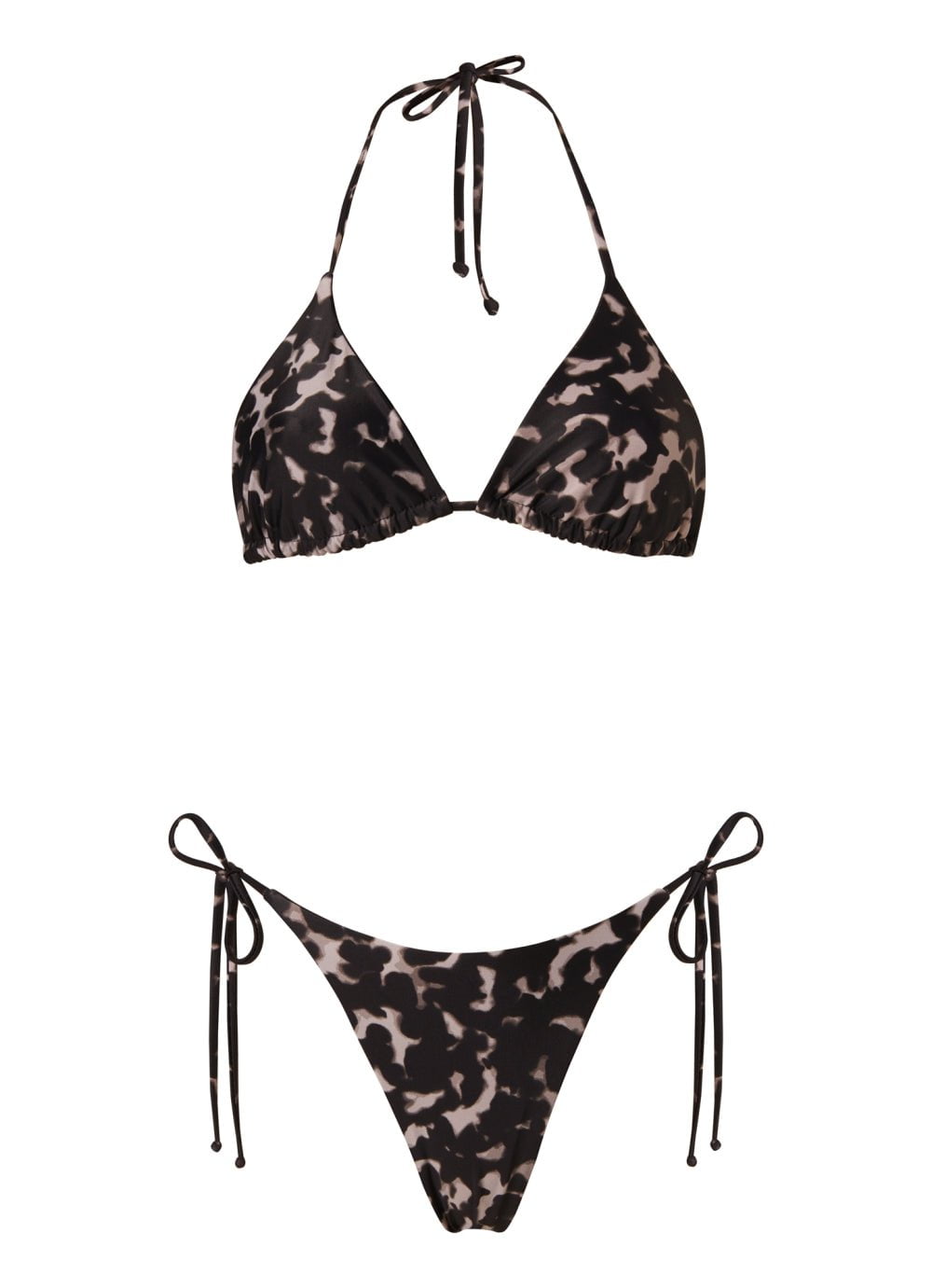 STEFANIA FRANGISTA Bruna Triangle Bikini Blots Silver Animal Print