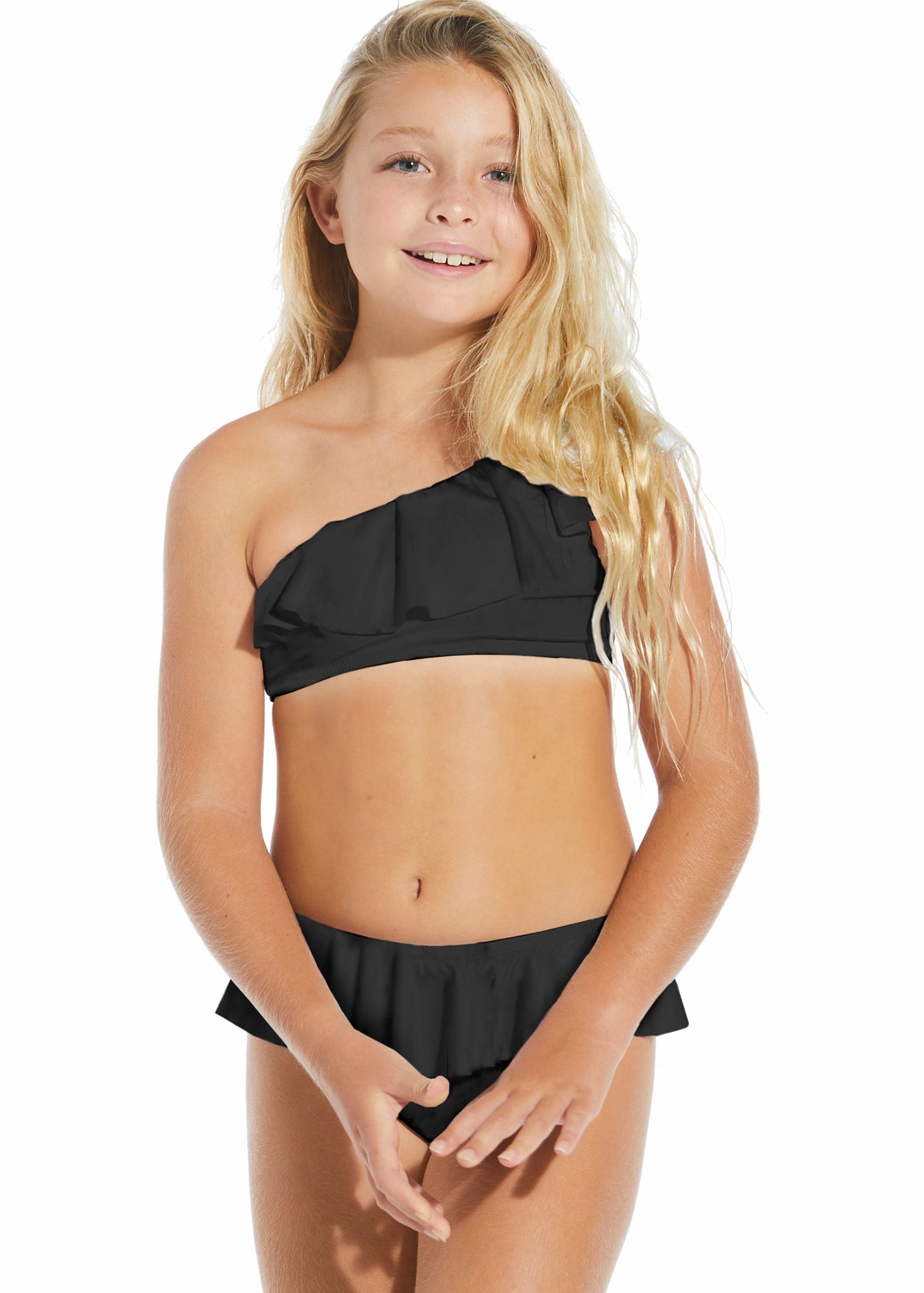 STELLA COVE Black One Shoulder Bikini