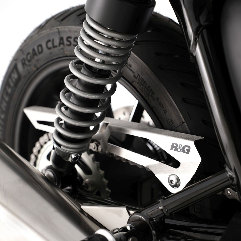 R&G Racing Stainless Steel Chain Guard For 2016 2024 Triumph Bonneville T120