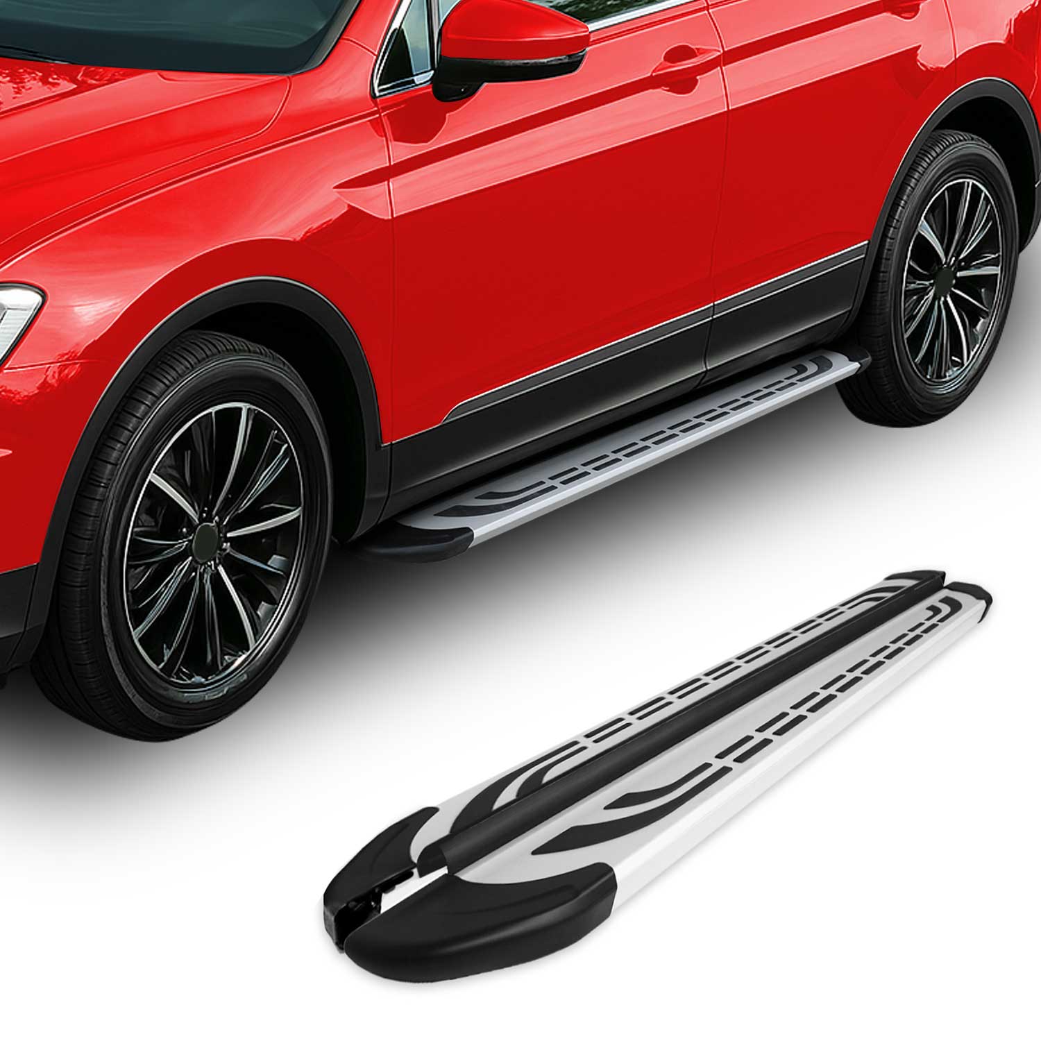 OMTEC 2005 2010 Jeep Grand Cherokee Running Boards Side Steps Silver