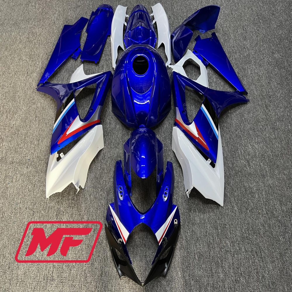 Monster Fairings Full Kit Suzuki GSXR1000 07 08 Blue White and Red + Windshield + Gas Tank Cover